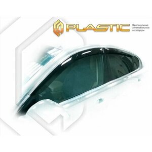 Дефлекторы боковых окон для Jaguar XF 2010-2016 Полупрозрачный с хром молдингом