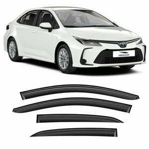 Дефлекторы на боковые стекла Toyota Corolla XII седан 2018-неломающиеся 4 шт. Voron Glass Samurai AZARD DEF01263 | цена за 1 шт