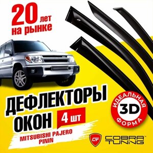 Дефлекторы окон Cobra Tuning для MITSUBISHI PAJERO PININ I 1998-2006, 5 дв., ветровики на окна накладные, M43498