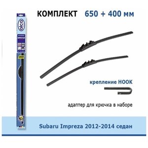 Дворники Alca Super Flat 650 мм + 400 мм Hook для Subaru Impreza / Субару Импреза 2012-2014 седан