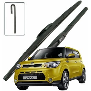 Дворники Kia Soul (2) PS Киа Соул хэтчбек 5 дв. 2014 2015 2016 Щетки стеклоочистителя гибридные ОЕМ для автомобиля LYNXauto к-т 2шт, 600мм-500мм