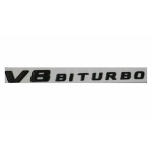 Эмблема на крыло V8 biturbo образец 2017+ черный глянец 1 шт.