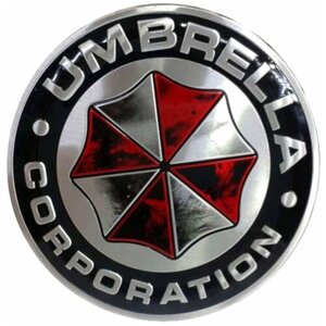 Эмблема шильдик Umbrella Corporation / Амбрелла круг. Диаметр 75 мм