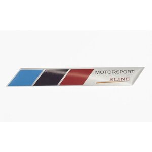 Эмблема универсальная Audi Motosport S-line 98x14 мм 1 шт.