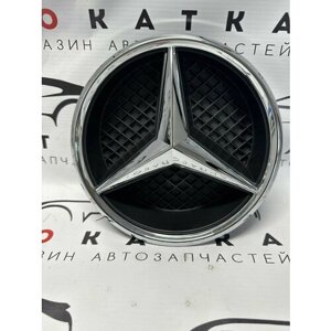 Эмблема/значок/шильдик в решетку радиатора Mercedes - Benz w205 Стандарт ( окантовка Хром/ звезда Хром ) 18,5 см диаметр