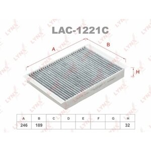 Фильтр салона угольный lynxauto LAC1221C mercedes-BENZ E, C, CLS, GLC, SLK M
