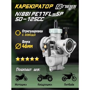 Карбюратор NIBBI PE17FL-SP Sport 50-125 сс (коллектор под шпильки) для питбайка и мотоцикла