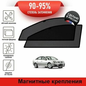 Каркасные шторки LATONIK PREMIUM на Opel Vectra (C) (2002-2005) седан на передние двери на магнитах с затемнением 90-95%