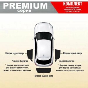 KERTEX PREMIUM (85-90%Каркасные автошторки на встроенных магнитах на заднюю полусферу 5 элементов Audi Q7 (2015-2019)