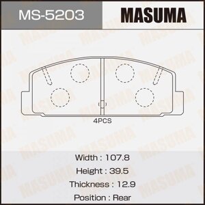 Колодки тормозные дисковые задние MASUMA MS-5203