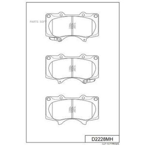 Колодки тормозные, передние (с антискрипной пластиной) TO Land Cruiser 12#HiLux 21# 02; MI Pajero V9#W 02; D2228MH