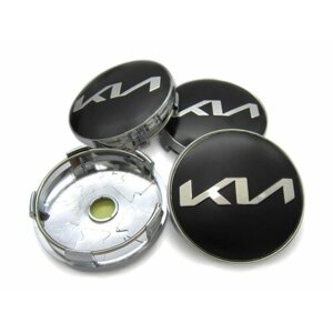 Колпачки заглушки на литые диски KIЛ new black 60/56 мм, комплект 4 шт.