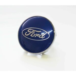 Колпачок, заглушка на литой диск колеса для Ford / Форд 60 мм синий - 1 штука