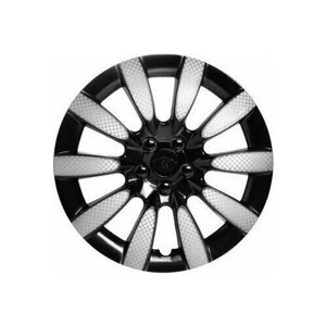 Колпак колеса декоративный R-13 Торнадо Т серебристый/черный, карбон, 2шт. AIRLINE AWCC1310