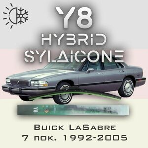 Комплект дворников 22"550 мм и 22"550 мм на Buick LeSabre 7 пок. 1992-2005 Гибридных силиконовых щеток стеклоочистителя Y8 - Крючок (Hook / J-Hook)