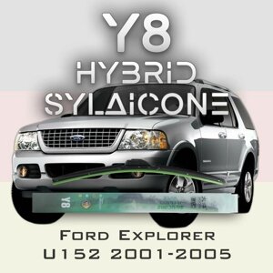 Комплект дворников 22"550 мм и 22"550 мм на Ford Explorer U152 2001-2005 Гибридных силиконовых щеток Y8 - Крючок (Hook / J-Hook)
