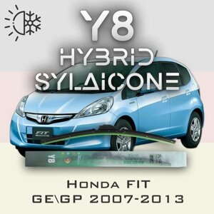 Комплект дворников 26"650 мм и 14"350 мм на Honda Fit GE GP 2007-2013 Гибридных силиконовых щеток стеклоочистителя Y8 - Крючок (Hook / J-Hook)