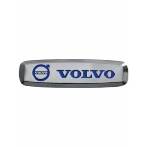 Комплект шильдиков металлических с эмблемой авто "VOLVO" и 4 винтовыми креплениями (Пара)