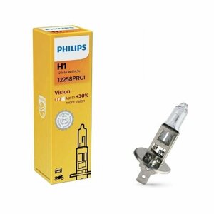 Лампа галогенная philips H1 55W vision +30% 3200K 12V, арт. 12258с1 2шт