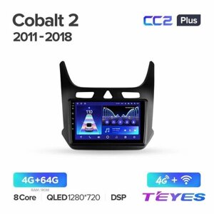 Магнитола Chevrolet Cobalt 2 2011 - 2018 Teyes CC2+ 4/64GB Тиайс, штатная магнитола, 8-ми ядерный процессор, QLED экран, DSP, 4G, Wi-Fi, 2 DIN