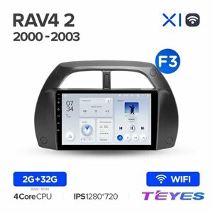 Магнитола Toyota RAV4 2000-2003 Teyes X1 Wi-Fi 2/32GB, штатная магнитола, 4-ёх ядерный процессор, IPS экран, Wi-Fi, 2 DIN