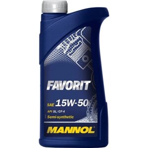 Масло моторное MANNOL "Favorit", 15W-50, полусинтетическое, 1 л, 7510