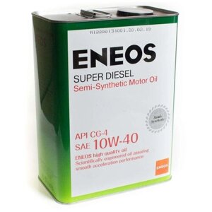Масло моторное полусинтетическое ENEOS DIESEL SUPER 10W40, канистра 4 л
