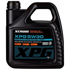 Масло моторное Xenum XPG 5W30 полиалкиленгликолевое с добавлением эстеров (4л.) XNM-XPG-5W30-4L