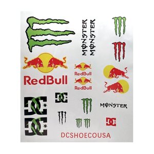 Мотонаклейки мото стикеры наклейки Red Bull Monster 24х26.5 см на мотоцикл скутер мопед квадроцикл для мотоциклиста
