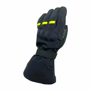 Мотоперчатки перчатки теплые FLORO-HOT для мотоциклиста на мотоцикл скутер мопед квадроцикл снегоход, черные, 2XL