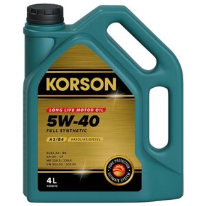 Моторное масло KORSON 5W-40 Синтетическое 4 л KS00012