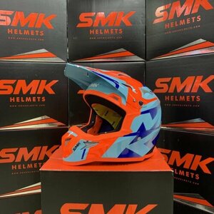 Мотошлем кроссовый SMK ALLTERRA X-POWER, оранжевый/синий (M)