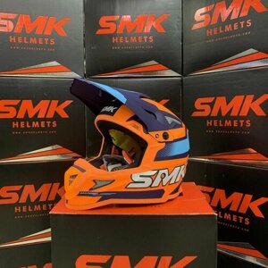 Мотошлем кроссовый SMK allterra X-throttle, цвет оранжевый/синий (XL)