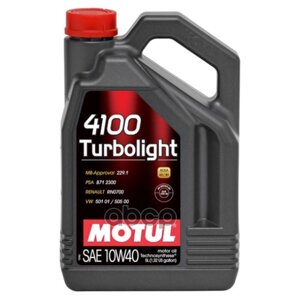 MOTUL Масло 10w40 4100 Turbolight Api Sl/Cf 4л П/С