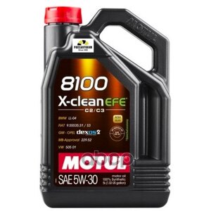 MOTUL Масло Моторное 5W30 Motul 5Л Синтетика 8100 X-Clean Efe C2/C3