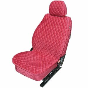 Накидки-чехлы для Лексус лс (2017 - 2021) седан / Lexus LS на передние сиденья Luxe VB, Велюр, Красный