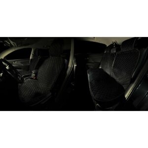 Накидки для Рено Каптюр (2020 - 2022) внедорожник 5 дверей / Renault Kaptur на весь салон G-Ultra, Велюр, Черный