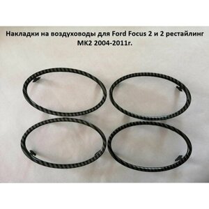 Накладки на воздуховоды для Ford Focus 2 и рестайлинг MK2 2004-2011г.