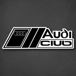 Наклейка на авто "AUDI club ЧБ" 24x7 см