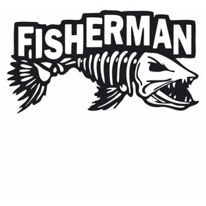 Наклейка на авто "Fisherman - Рыбак" 20х10 см