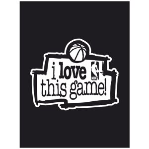 Наклейка на авто "Любовь к баскетболу" 17х13см.