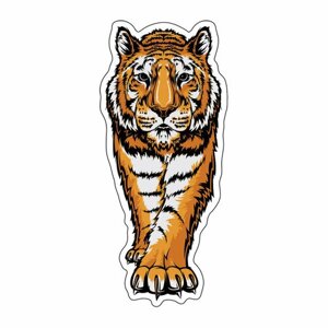 Наклейка Тигр 7x15 см