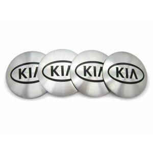 Наклейки на диски и колпаки Kia chrome black logo 56 мм алюминий сфера