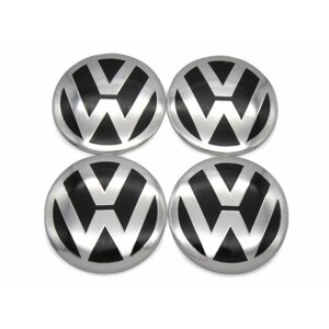 Наклейки на диски Volkswagen full chrome 65 мм