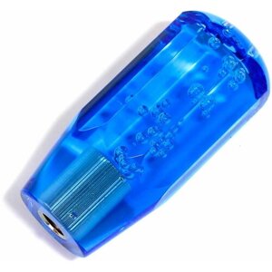 Насадка на рычаг КПП дрифтовая 10см синяя с пузырьками (граненая)