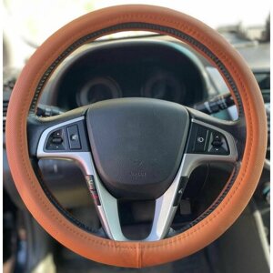 Оплетка на руль Мазда 6 (2018 - 2024) седан / Mazda 6, искусственная кожа (высокого качества), Коричневый