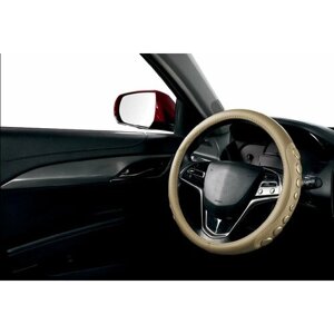 Оплетка на руль Рено Клио (2005 - 2009) хэтчбек 5 дверей / Renault Clio, искусственная кожа (высокого качества), Бежевый