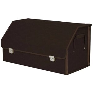 Органайзер-саквояж в багажник "Союз Премиум"размер XL Plus). Цвет: коричневый с коричневой прострочкой Соты.