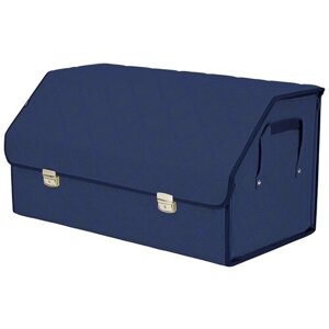 Органайзер-саквояж в багажник "Союз Премиум"размер XL Plus). Цвет: синий с синей прострочкой Ромб.