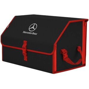 Органайзер-саквояж в багажник "Союз"размер L). Цвет: черный с красной окантовкой и вышивкой Mercedes (Мерседес).